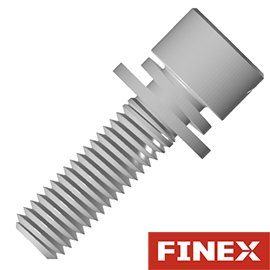 Hexagon socket head screw flat washer, spring washer combination