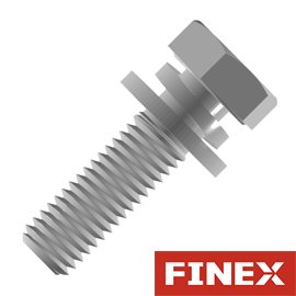Hexagon head bolt, spring and plain washer assemblies