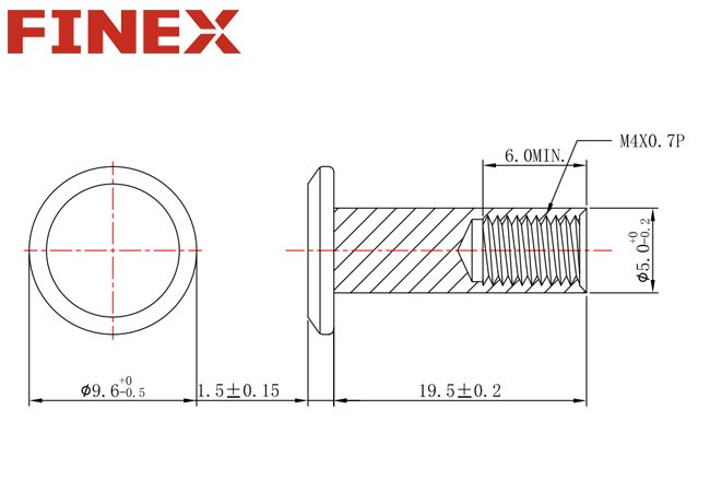 aluminum screw posts drawing 02